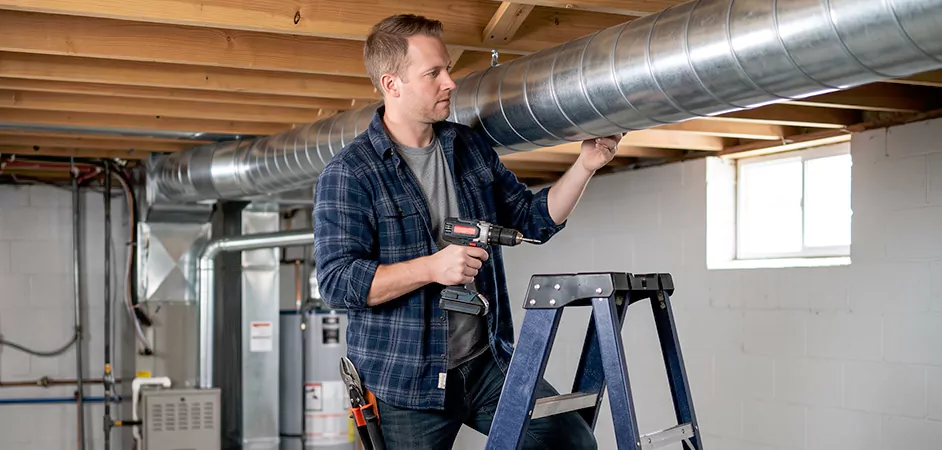 Exposed Spiral Ductwork in Lubbock